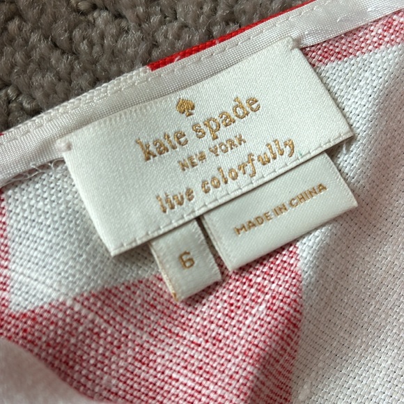 Kate Spade Red & White Chevron Linen Top - Picture 6 of 10